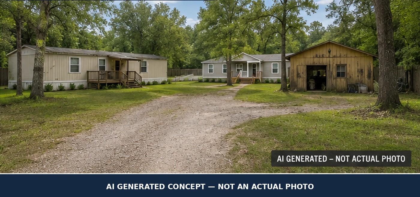 AI-generated conceptual illustration of a possible future family arrangement at 8103 Rolling Oaks Dr N — not an actual property photograph.